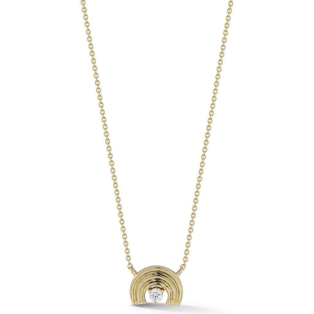 Dana Rebecca Designs Nana Bernice Half Moon Diamond Pendant Necklace In Yellow Gold/diamonds