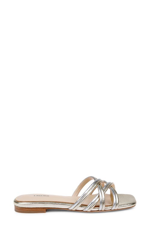 Shop L Agence L'agence Abelle Slide Sandal In Gold/silver