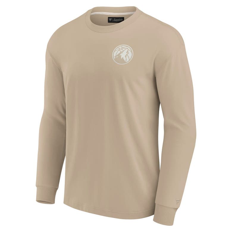 Shop Fanatics Signature Unisex  Khaki Minnesota Timberwolves Elements Super Soft Long Sleeve T-shirt
