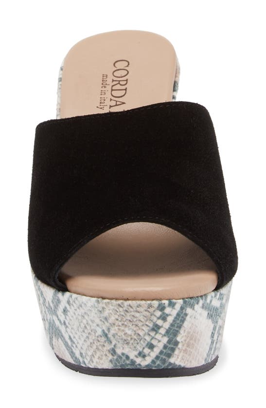 Shop Cordani Helena Wedge Slide Sandal In Crosta Nero