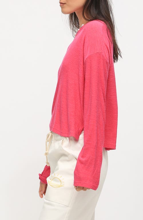 Electric & Rose Lane Crewneck Crop Jersey T-shirt In Magenta