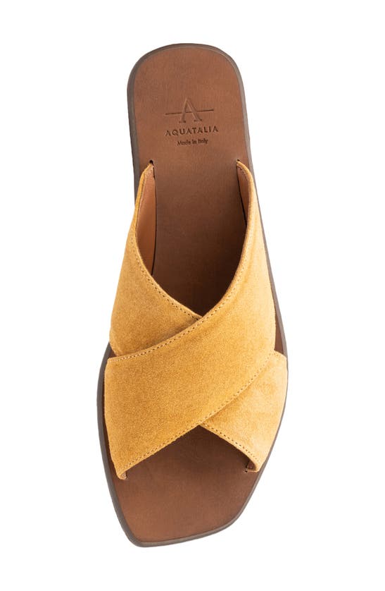 Aquatalia Britt Water Repellent Slide Sandal In Wheat