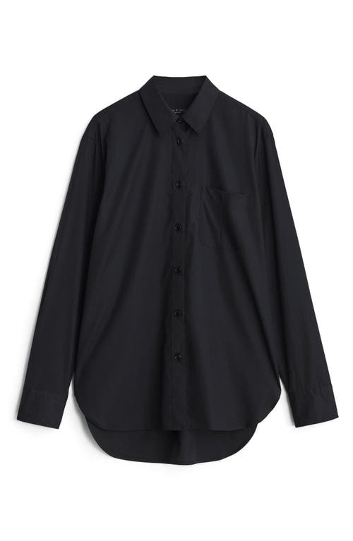 Rag & Bone Icons Maxine Cotton Poplin Button-up Shirt In Black