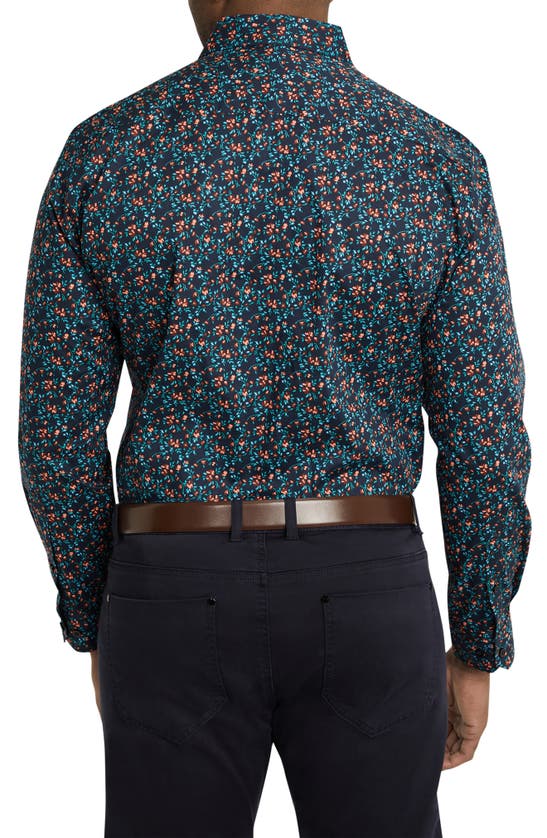 Shop Johnny Bigg Casablanca Floral Button-up Shirt In Midnight