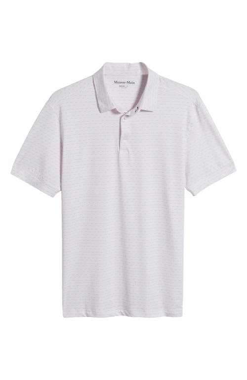 Mizzen + Main Mizzen+main Versa Trim Fit Print Performance Polo In True Pink Triple Dot