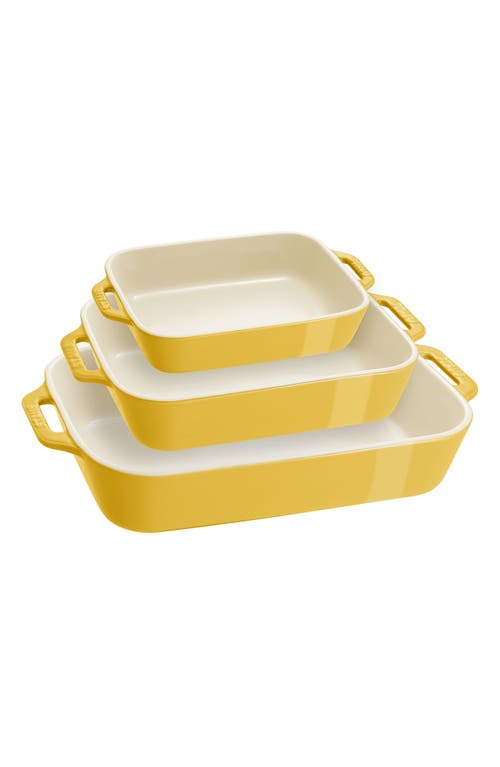 STAUB STAUB 3-PIECE CERAMIC RECTANGULAR BAKING DISHES 