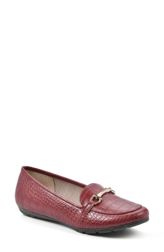 Cliffs By White Mountain Glowing Bit Loafer In Dk Red/ Croco/ Print