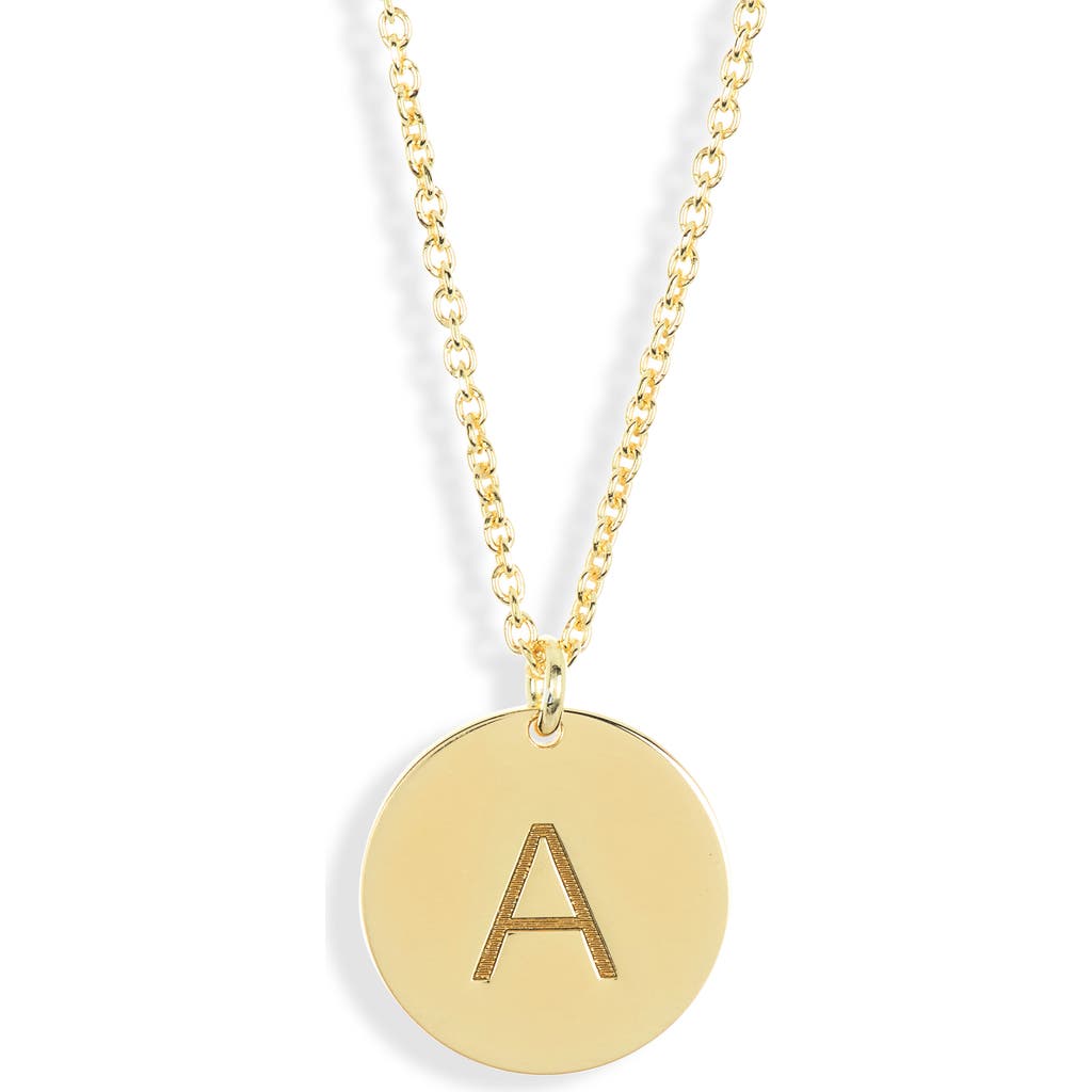 Meshmerise Initial Disc Pendant Necklace In Yellow-a
