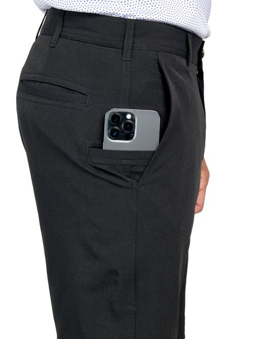 CONSTRUCT CONSTRUCT REGULAR FIT SOLID RECYCLED PERFORMANCE FLAT FRONT GOLF SHORTS 