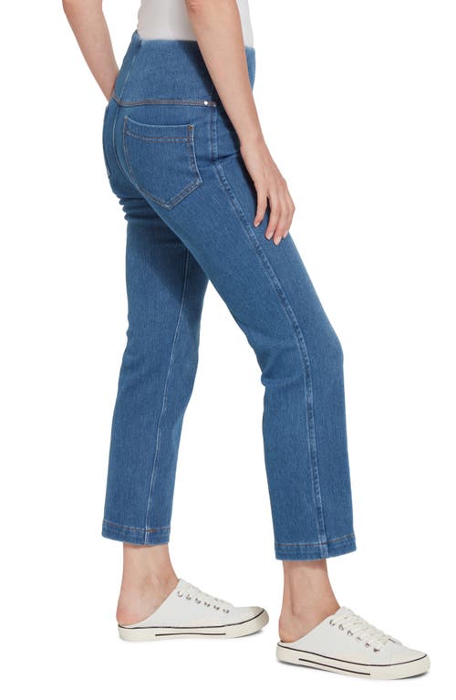 Shop Lyssé Pull-on Baby Bootcut Ankle Jeans In Midwash