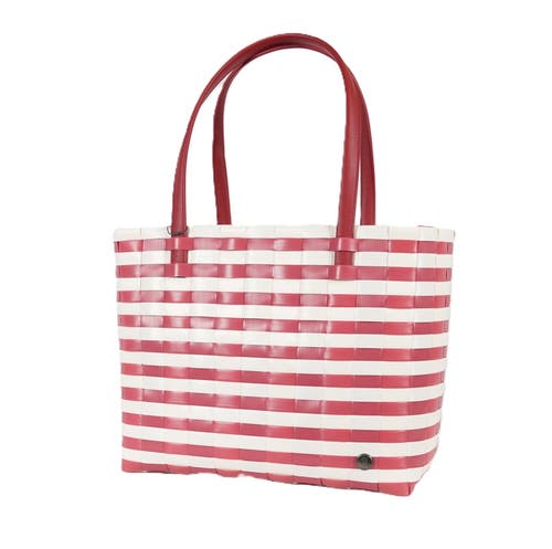 Shop Handed By Sunny Bay Recycled Plastic Weekender Bag In Cherry Red/pearl White