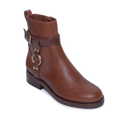 Bernardo Footwear Tyra Moto Bootie in Mahogany 