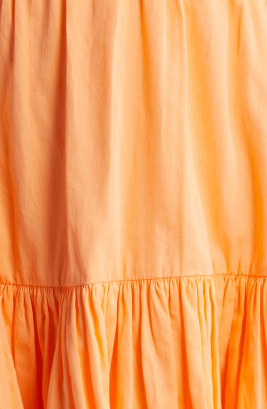 Shop Loveshackfancy Linny Ruffle Cotton Minidress In Tangerine