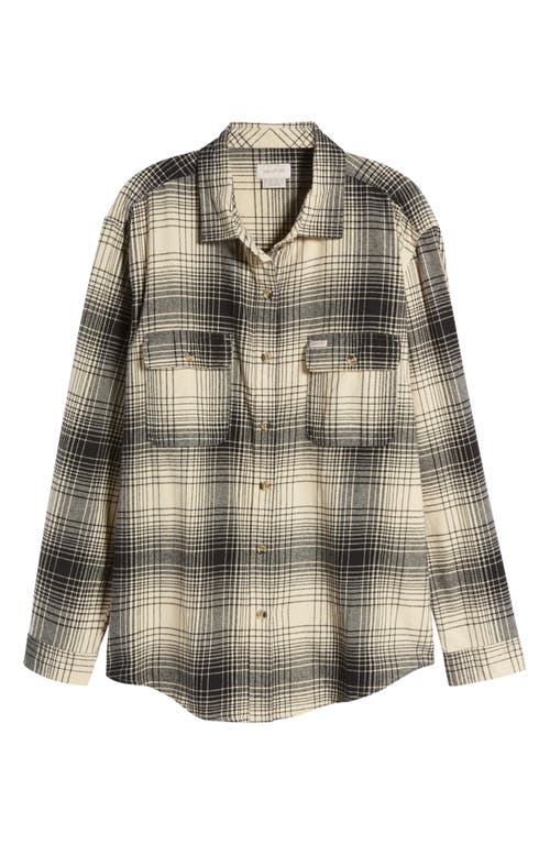 Brixton Bowery Flannel Button-up Shirt In Biscotti/black