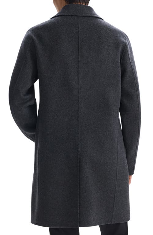 Shop Theory Double Breasted Wool & Cashmere Coat In Dark Charcoal