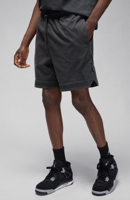 Shop Jordan Diamond Tape Drawstring Shorts In Dark Smoke Grey
