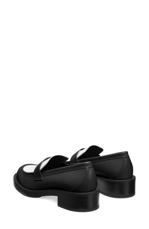 Shop Stuart Weitzman Palmer Bold Loafer In Black/white