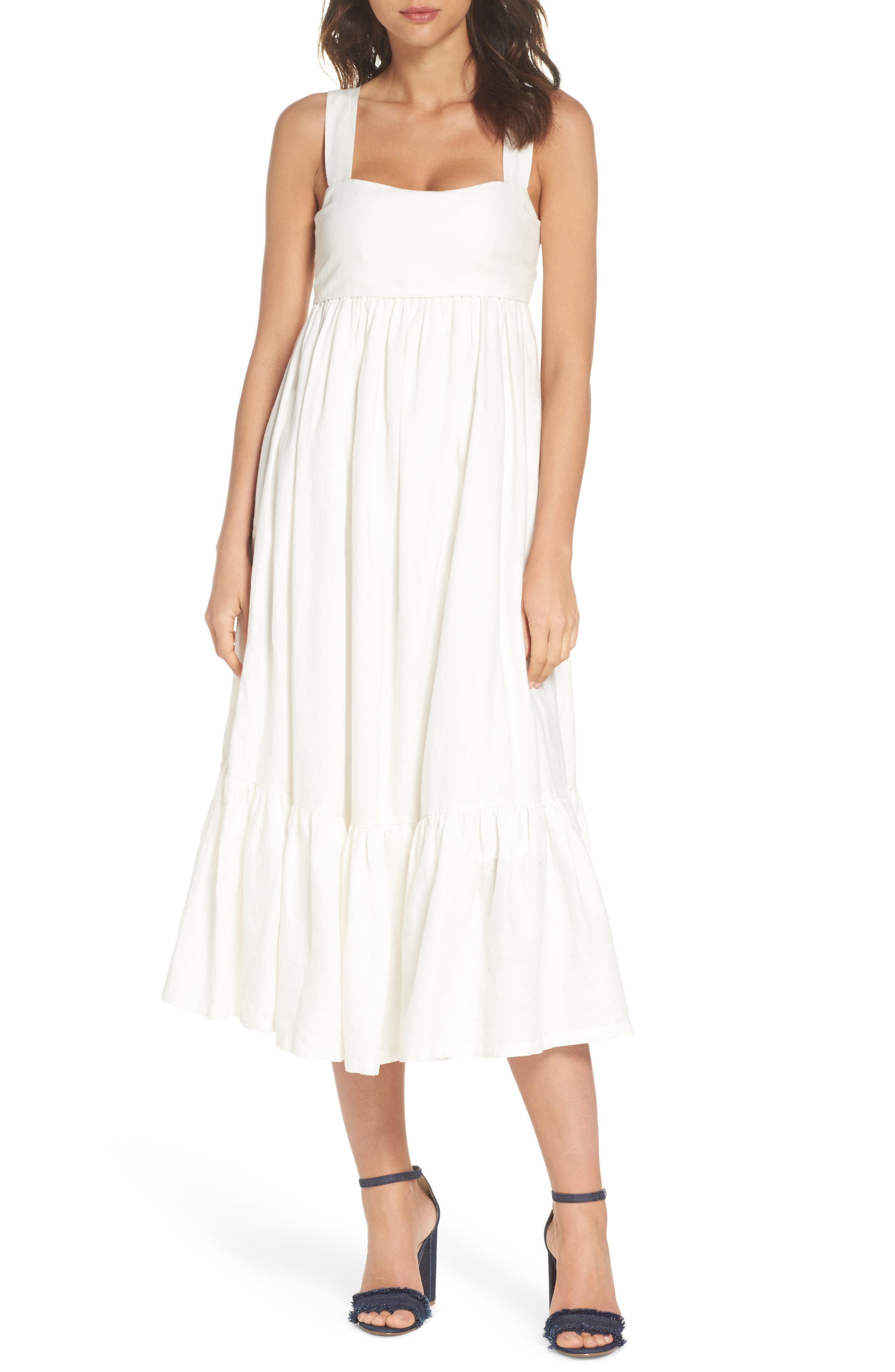 Caara Forget Me Not Midi Dress, White