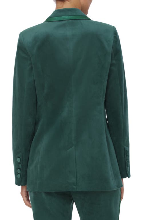 Avec Les Filles Faux Suede Tuxedo Jacket In Emerald