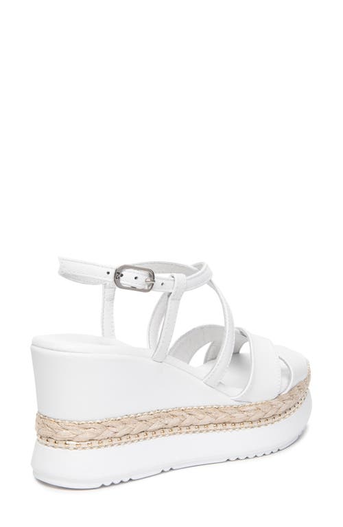 Nerogiardini Ankle Strap Platform Wedge Sandal In White