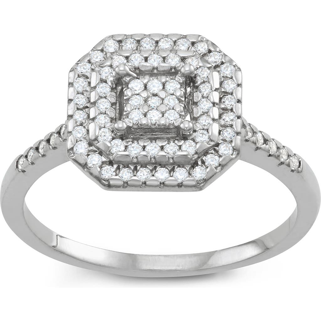 Fzn Diamond Pavé Bridal Ring In Metallic