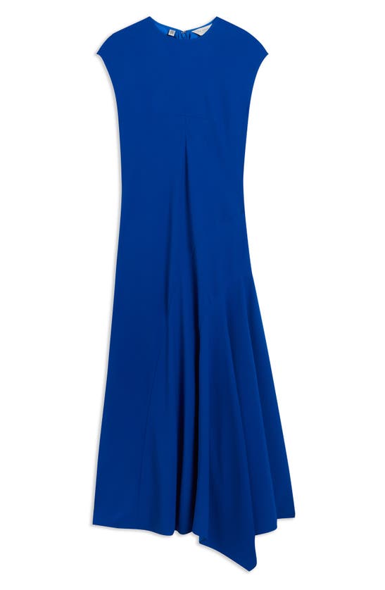 Shop Ted Baker Isparta Cap Sleeve Asymmetric Midi Dress In Mid Blue
