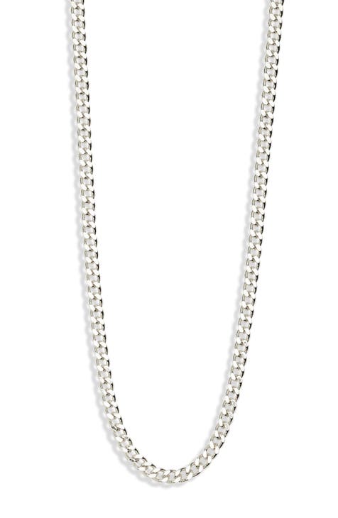 Demifine Flat Curb Chain Necklace