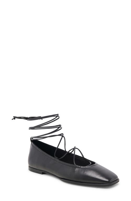 Shop Dolce Vita Ryder Ankle Tie Ballet Flat In Black Leather