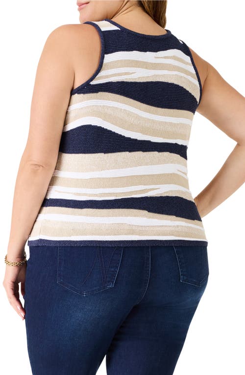 Shop Nic + Zoe Nic+zoe Knit Waves Sweater Tank In Indigo Multi