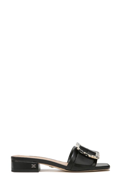 Sam Edelman Women's Deacon Square Toe Buckle Block Heel Slide Sandals In Black