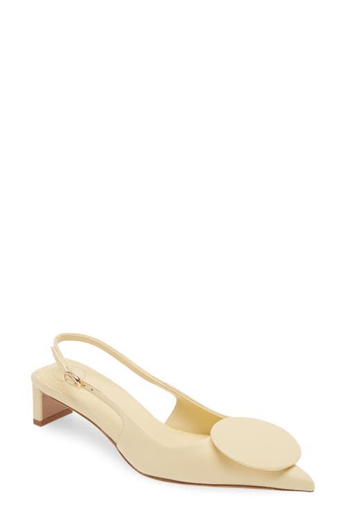 Jacquemus Les Duelo Basses Mismatched Kitten Heel Slingback Pump Ivory 120 at Nordstrom,