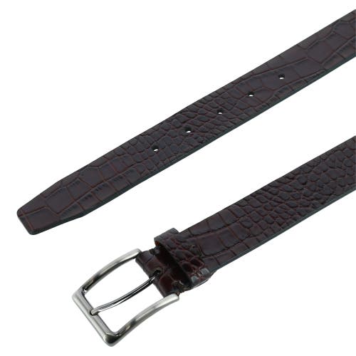 Trafalgar Matisse 35mm Mock Croc Leather Belt In Brown