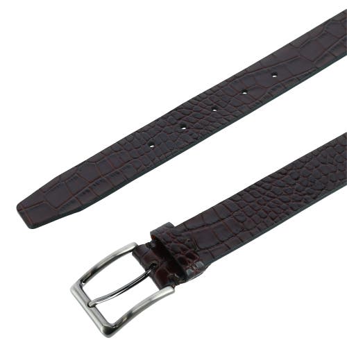 Shop Trafalgar Matisse 35mm Mock Croc Leather Belt In Brown