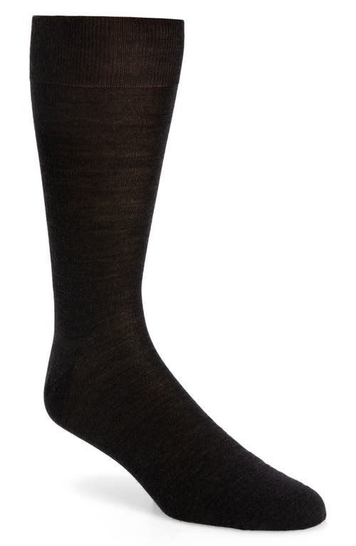 Canali Solid Wool Blend Socks in Charcoal