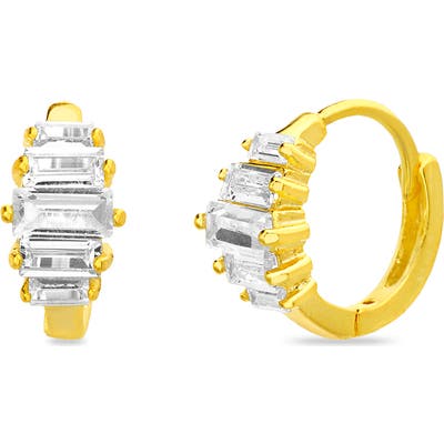 Lesa Michele Cubic Zirconia Huggie Earrings