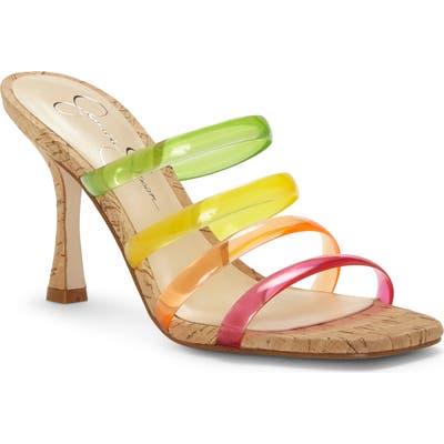 Jessica Simpson Oniela Clear Strap Slide Sandal, Pink