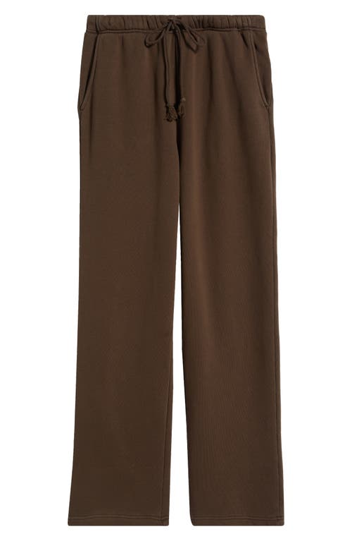 Shop Elwood Core Organic Cotton Straight Leg Sweatpants In Vintage Chocolate