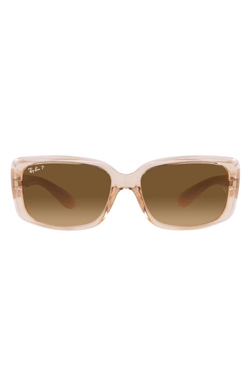 Ray-Ban 58mm Gradient Rectangular Sunglasses in Transparent at Nordstrom