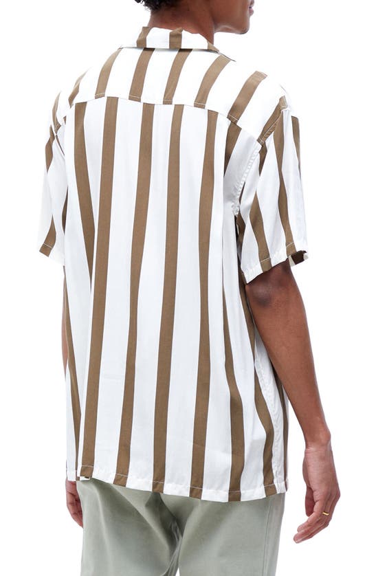 PACSUN STRIPE SHORT SLEEVE BUTTON-UP RESORT SHIRT
