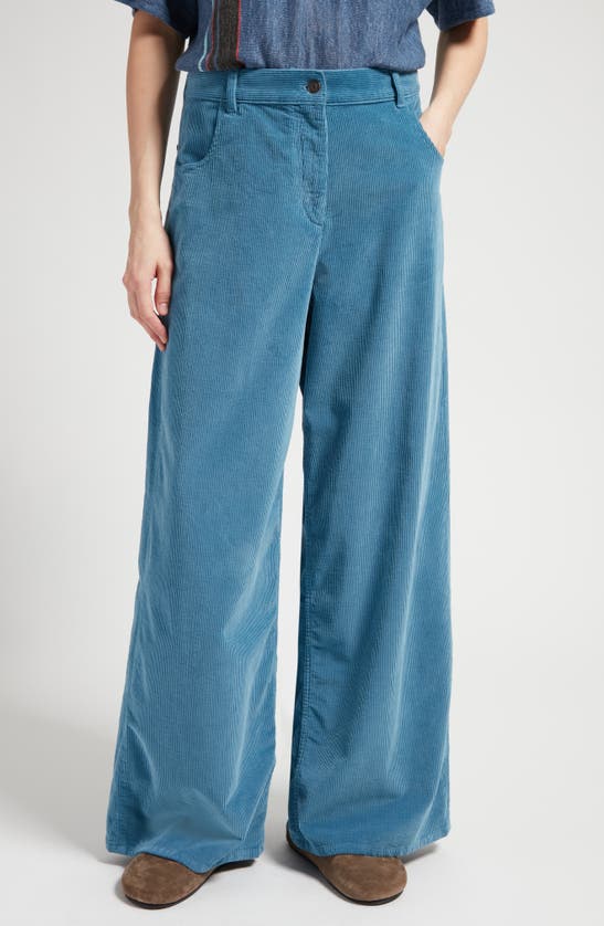 The Row Chan Wide Leg Cotton Corduroy Trousers In Sugar Paper