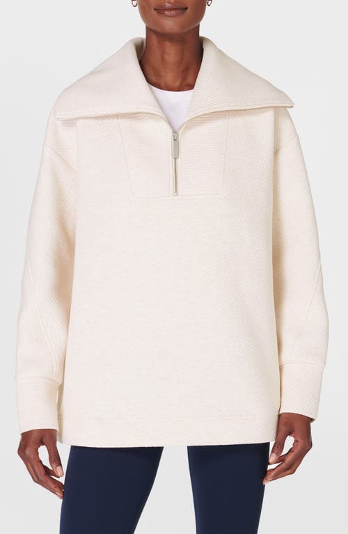 Shop Sweaty Betty Radiant Half Zip Sweatshirt In Oatmeal