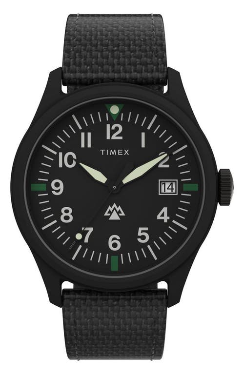 Timex Expedition North Traprock Recycled Textile Strap Watch, 43mm in Black at Nordstrom