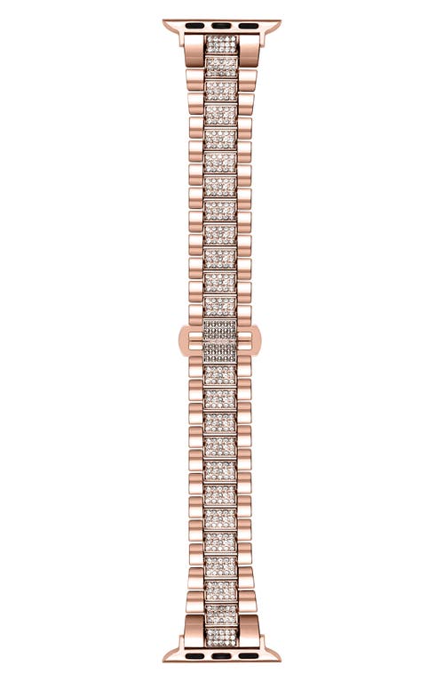 Kristina Bling Stainless Steel Apple Watch Watchband in Rose Gold