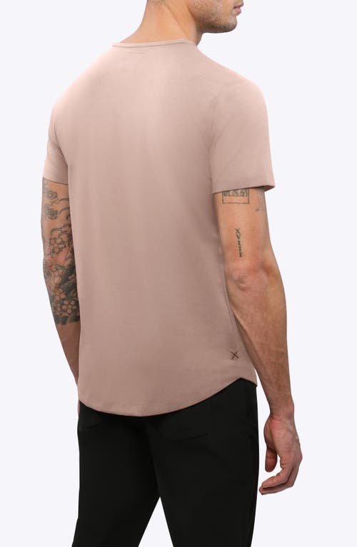 Shop Cuts Ao Curve Hem Cotton Blend T-shirt In Desert Sandstone