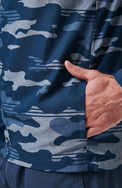 Shop Travismathew Camo Zip Hoodie In Blue Nights