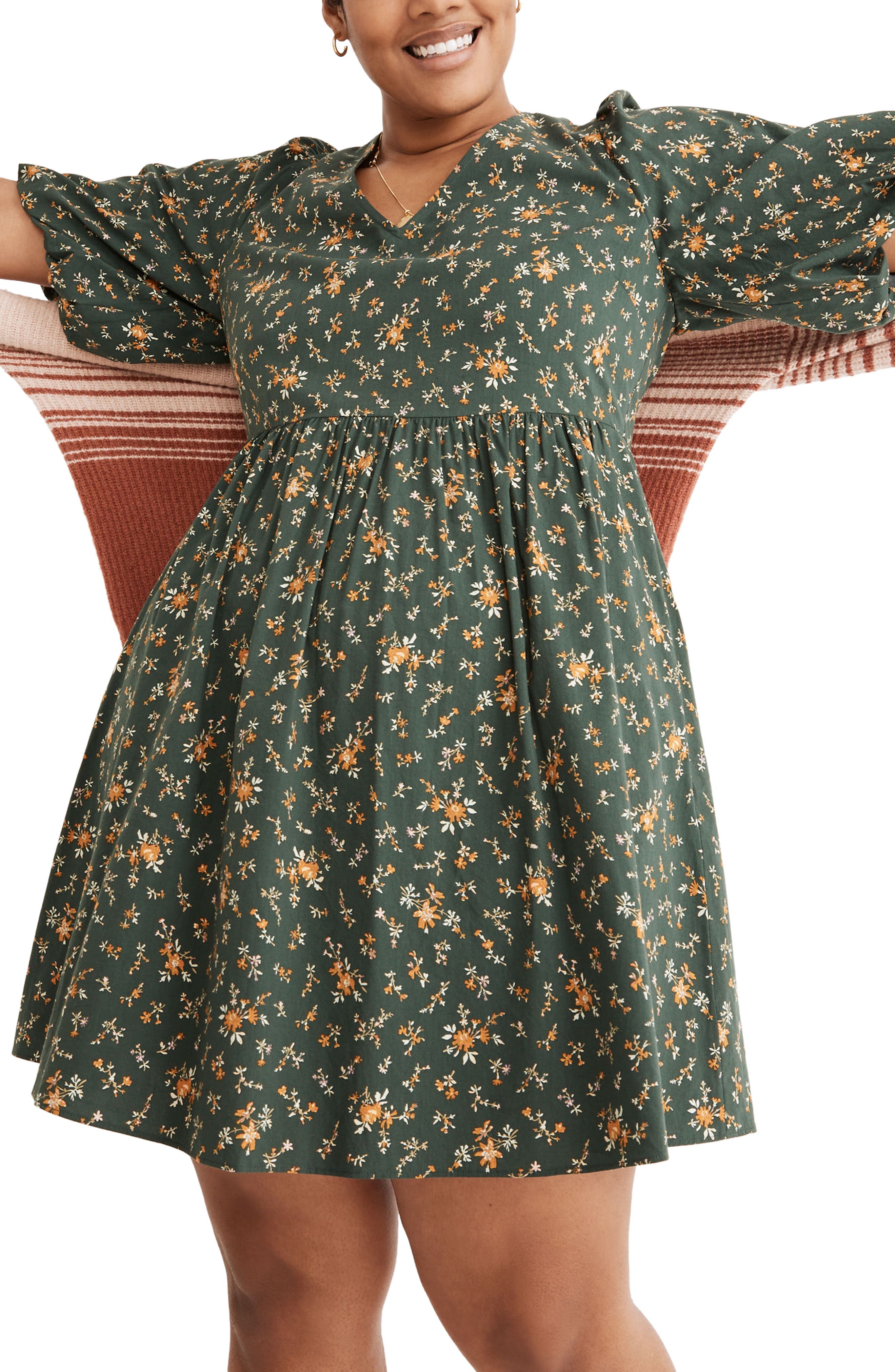 Madewell Poplin V-Neck Bubble Sleeve 
