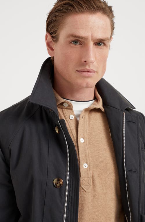 Shop Brunello Cucinelli Techno Cotton Gabardine Outerwear Jacket With Thermore® Padding In Anthracite