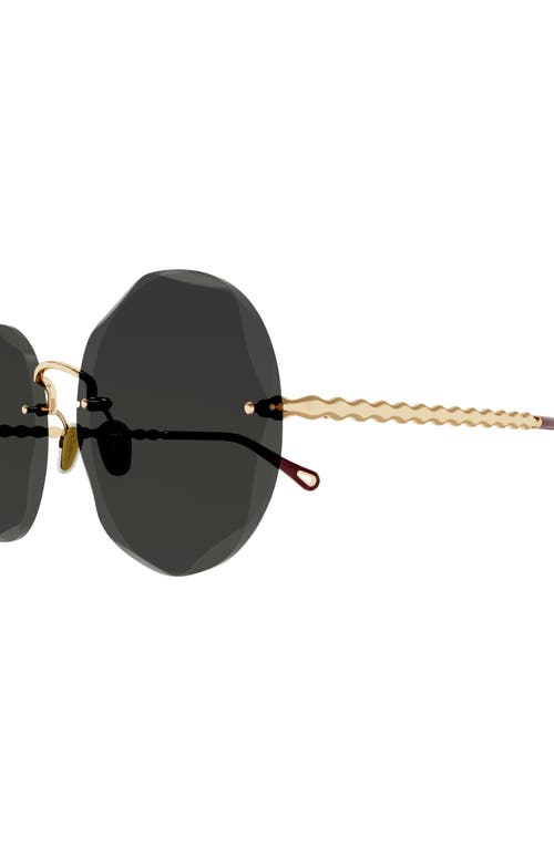 Shop Chloé 57mm Round Rimless Sunglasses In Gold 1