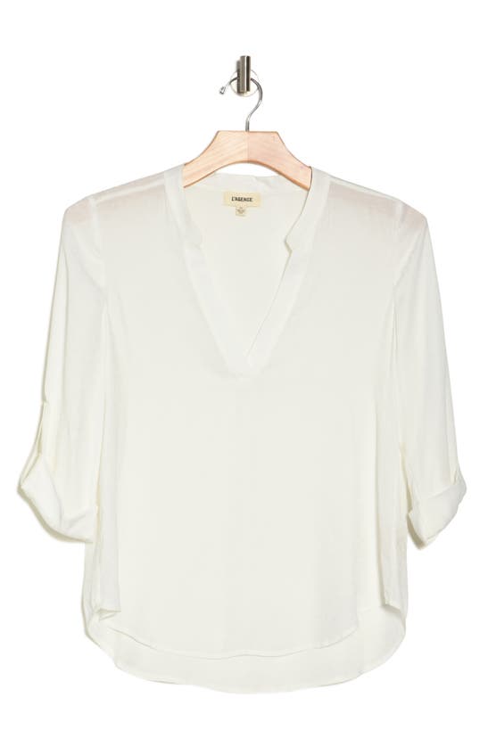 L Agence Chelsea Roll Tab Top In White