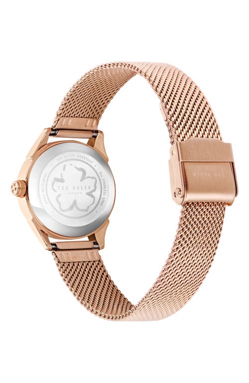 Shop Ted Baker London Luchiaa Mesh Strap Watch, 27mm In Rose Gold/black/rose Gold